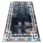  Kab. ANDRE 3030 perivi tepih Okvir vintage protuklizni - crni / hrđa 80x150 cm
