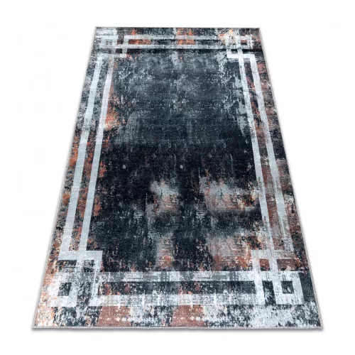  Kab. ANDRE 3030 perivi tepih Okvir vintage protuklizni - crni / hrđa 80x150 cm
