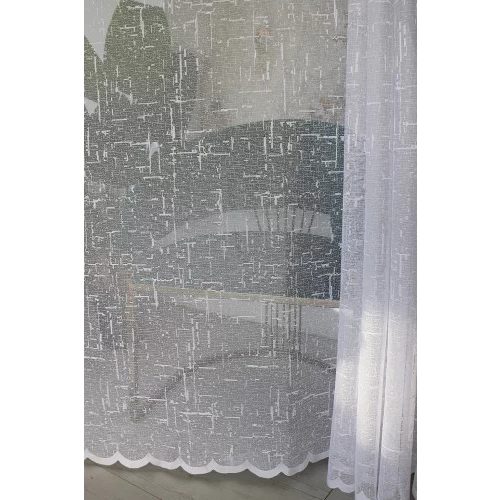 Gotova zavjesa Amelia bijela s uzorkom štapića 400x250cm