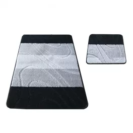   Dvodijelni kupaonski set Montana 05 crni (50 cm x 80 cm i 40 cm x 50 cm) tepih