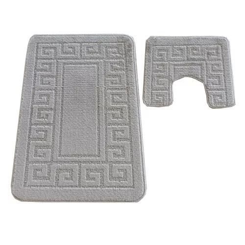  Dvodijelni kupaonski set Montana Ethnic Sand gray (50 cm x 80 cm i 40 cm x 50 cm)