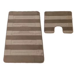    Dvodijelni kupaonski set Montana Said XL Fungi siva (60 cm x 100 cm i 50 cm x 60 cm)