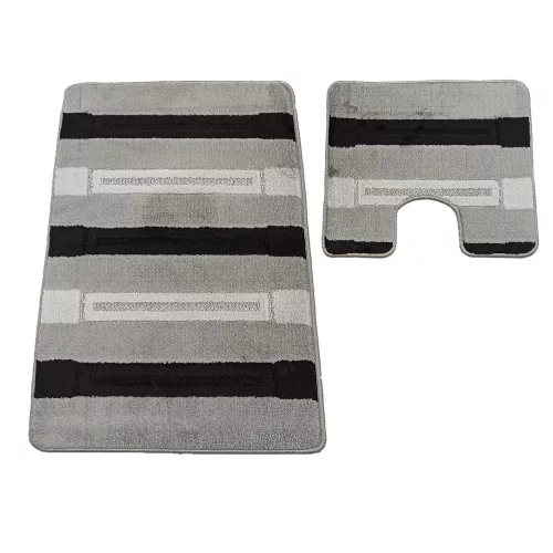 Dvodijelni kupaonski set Montana Said XL sivi (60 cm x 100 cm i 50 cm x 60 cm)