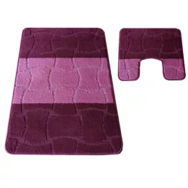    Dvodijelni kupaonski set Montana Sariyer XL Patlidžan (60 cm x 100 cm i 50 cm x 60 cm)
