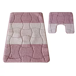    Dvodijelni kupaonski set Montana Sariyer XL Dusty pink (60 cm x 100 cm i 50 cm x 60 cm)