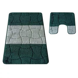    Dvodijelni kupaonski set Montana Sariyer XL lovačko zelena (60 cm x 100 cm i 50 cm x 60 cm)