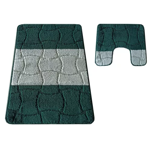  Dvodijelni kupaonski set Montana Sariyer XL lovačko zelena (60 cm x 100 cm i 50 cm x 60 cm)