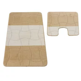   Dvodijelni kupaonski set Montana Sariyer XL svijetlo bež (60 cm x 100 cm i 50 cm x 60 cm)
