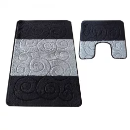    Montana 2-dijelni kupaonski set Sile Black Complete (50 cm x 80 cm i 40 cm x 50 cm) tepih