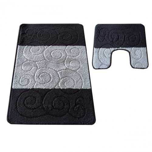  Montana 2-dijelni kupaonski set Sile Black Complete (50 cm x 80 cm i 40 cm x 50 cm) tepih