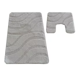    Dvodijelni kupaonski set Montana Symphony, pijeskovo siva (50 cm x 80 cm i 40 cm x 50 cm)