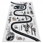 tepih FUN Route gyerekeknek, utca, állatok krém 180x270 cm