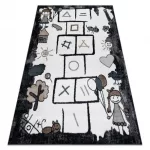 tepih FUN Hop gyerekeknek, ugróiskola, állatok fekete 180x270 cm