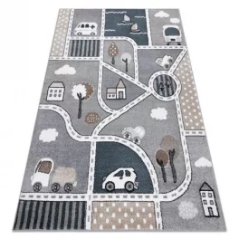   tepih FUN Strade gyerekeknek, utca, város szürke 160x220 cm