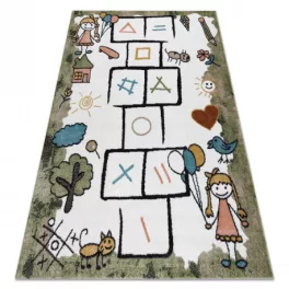   tepih FUN Hop gyerekeknek, ugróiskola, állatok zöld 160x220 cm