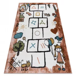   tepih FUN Hop gyerekeknek, ugróiskola, állatok rózsaszín 160x220 cm