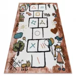 tepih FUN Hop gyerekeknek, ugróiskola, állatok rózsaszín 140x190 cm