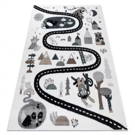 tepih FUN Route gyerekeknek, utca, állatok krém 120x170 cm