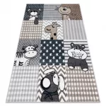 tepih FUN Pets gyerekeknek, állatok szürke 80x150 cm