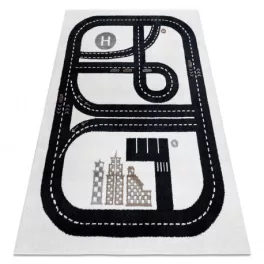 tepih FUN Track gyerekeknek, utca, város krém 80x150 cm