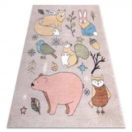   tepih FUN Forester gyerekeknek, állatok, erdei bézs 200x290 cm