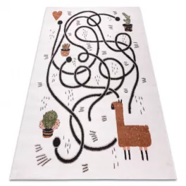 tepih FUN Game gyerekeknek, játék, láma krém 140x190 cm