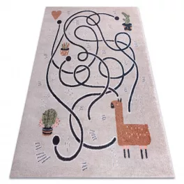 tepih FUN Game gyerekeknek, játék, láma bézs 140x190 cm