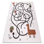 tepih FUN Game gyerekeknek, játék, láma krém 80x150 cm