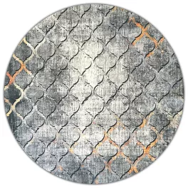 Ber. PORTE 0066 sivo-zlatni tepih 80 x 80 cm