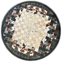  Ber. PORTE 2054 crno-smeđi tepih 80 x 80 cm