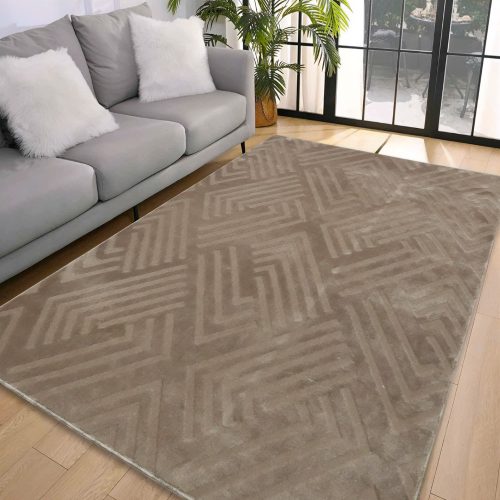  Den. Deluxe romb smeđi mekani tepih 66x220cm-gumena poleđina
