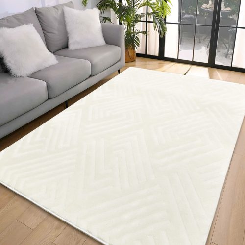  Den. Deluxe romb krem mekani tepih 66x110 cm s gumenom naslonom