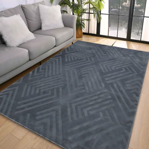 Den. Deluxe romb antracit mekani tepih 80x150cm-gumena poleđina