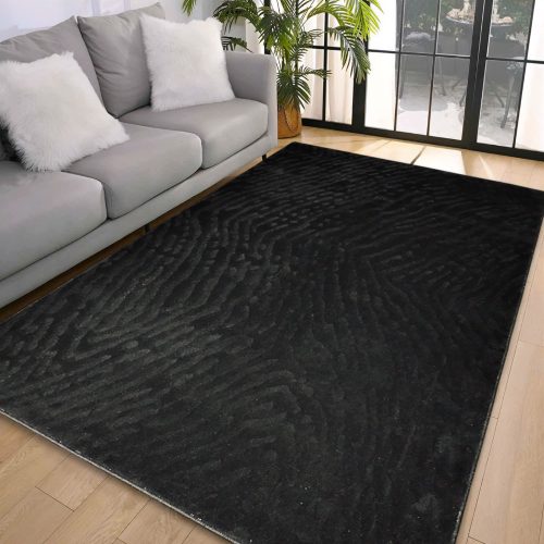  Den. Luksuzni crni mekani tepih 66x110 cm - gumena naslona