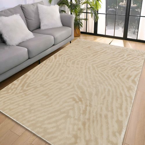 Den. Deluxe dizajn bež mekani tepih 200x290cm - gumena podloga