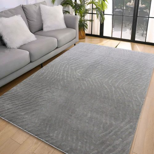  Den. Deluxe dizajn sivi mekani tepih 200x290cm - gumena podloga